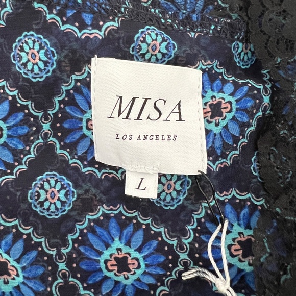 MISA Los Angeles Sansia Maxi Dress NWT Blue Lace Flowing Work Party Trendy - Picture 13 of 17